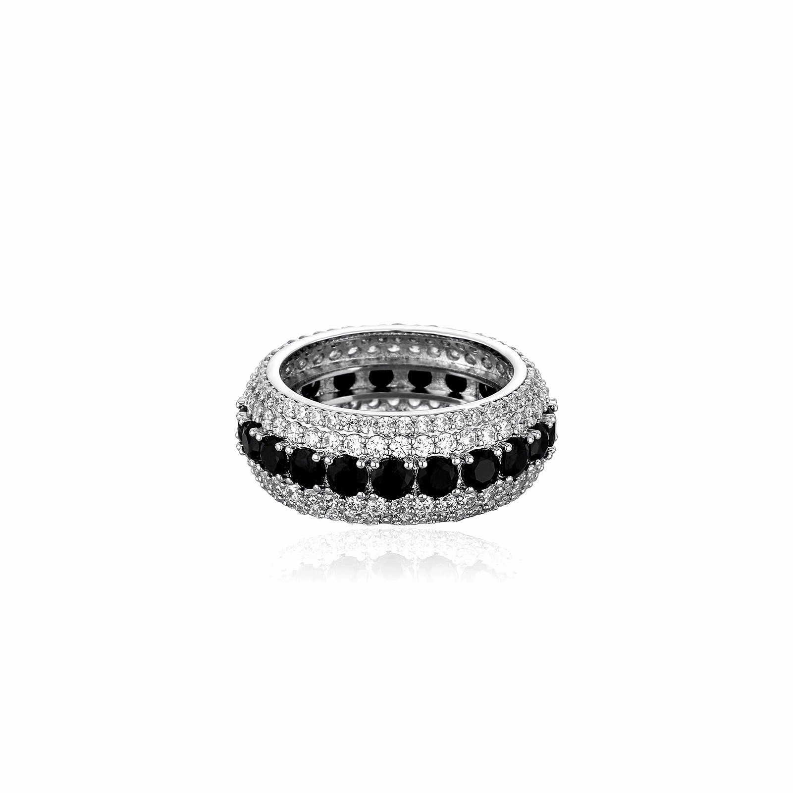 Wholesale Hiphop micro inlaid five-row full zircon ring