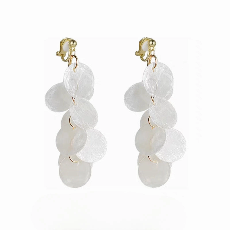 Wholesale Holiday Style Long Tassel Shell Earrings
