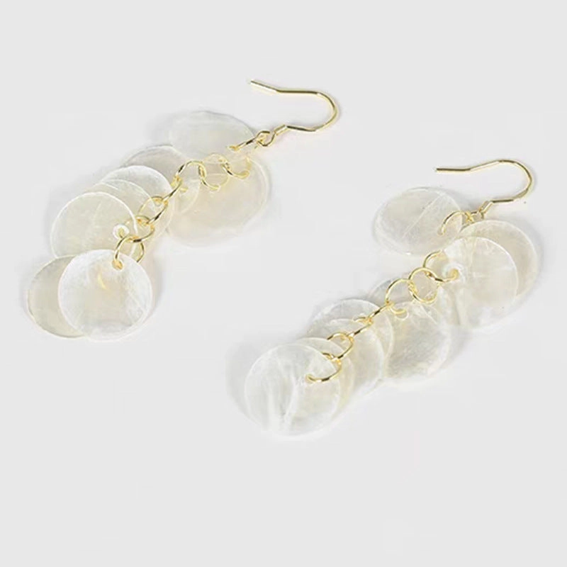 Wholesale Holiday Style Long Tassel Shell Earrings