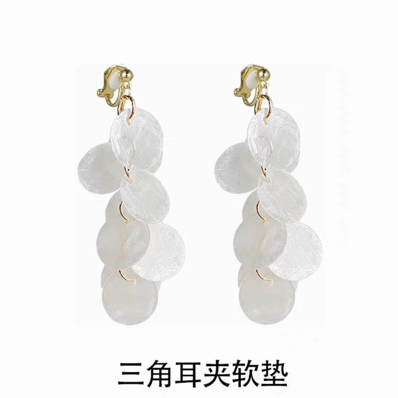 Wholesale Holiday Style Long Tassel Shell Earrings