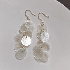 Wholesale Holiday Style Long Tassel Shell Earrings Summer Seaside Elegant Niche All-match Earrings