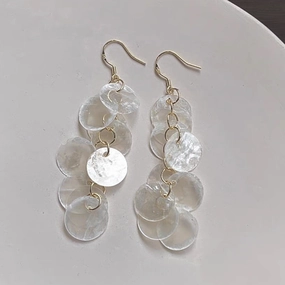 Wholesale Holiday Style Long Tassel Shell Earrings