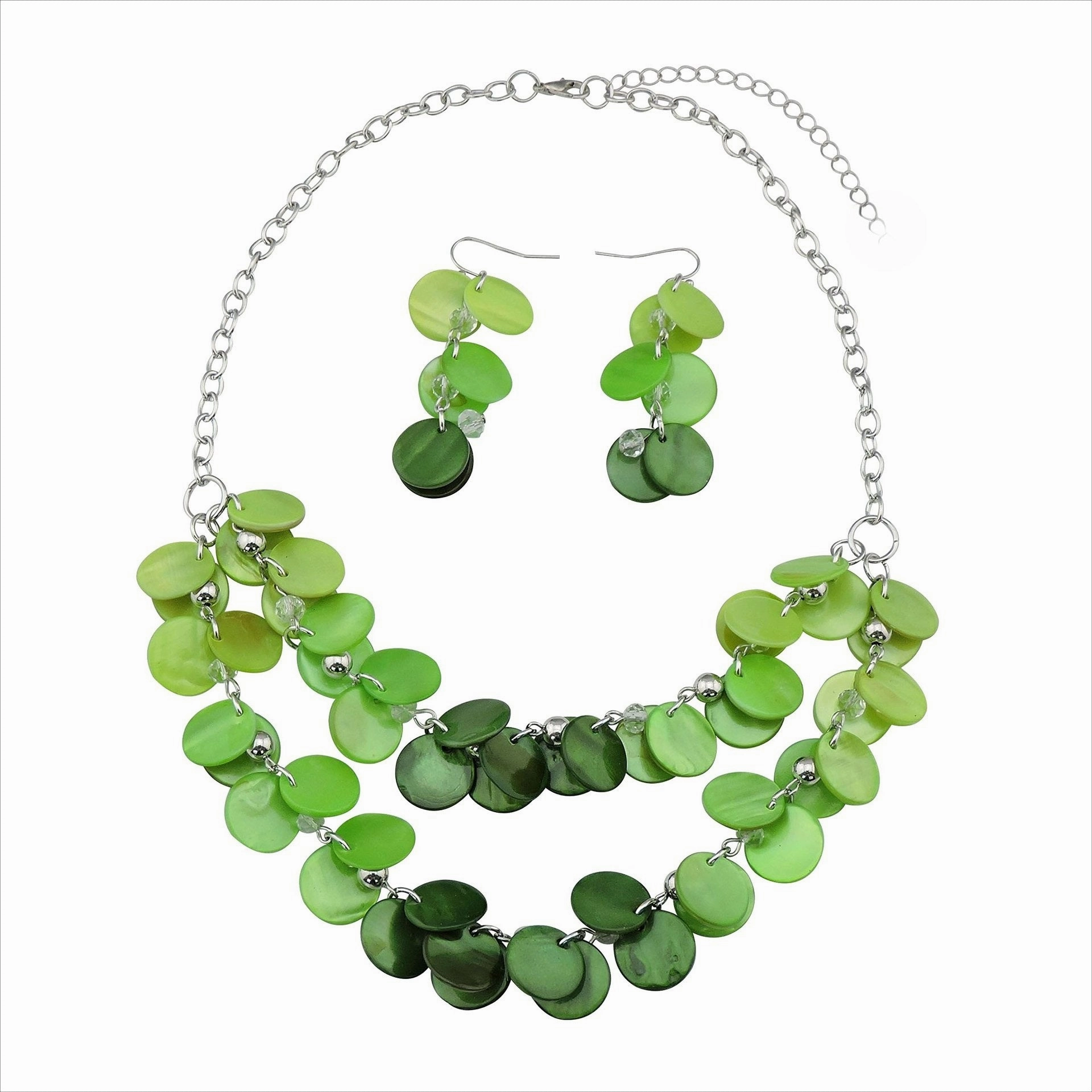 Wholesale Holiday Style Round Natural Dyed Shell Earrings Necklace
