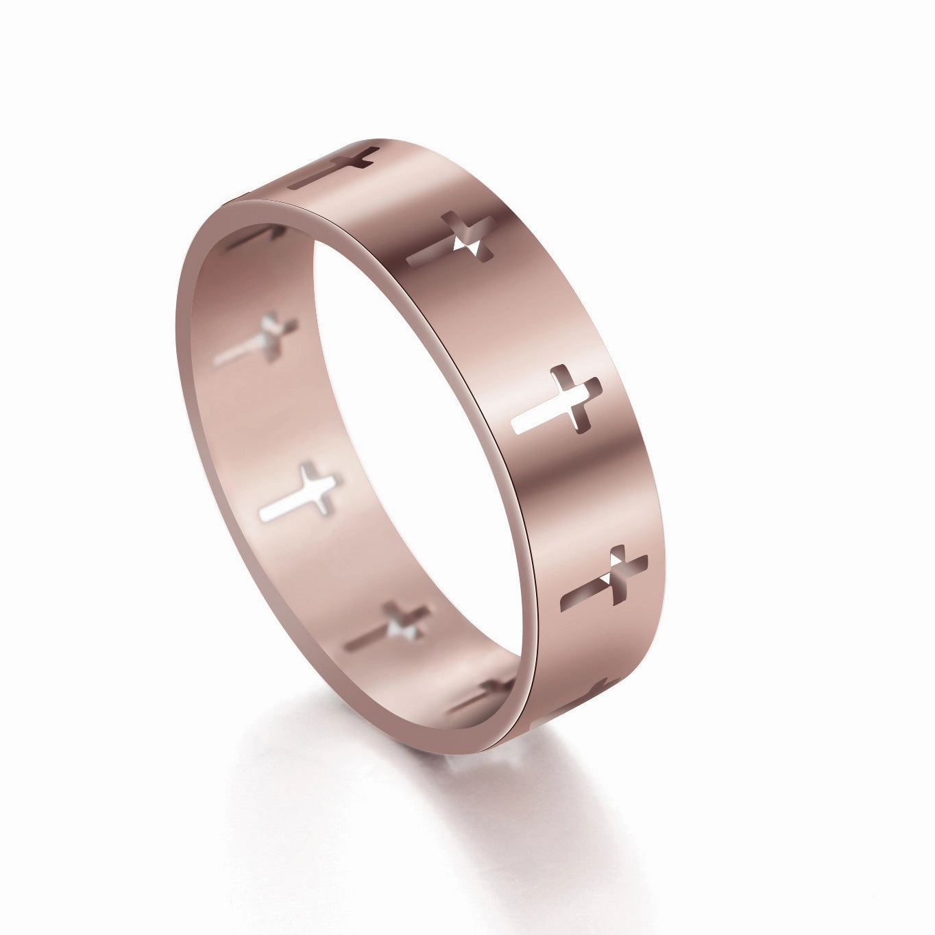 Wholesale Hollow Cross Stainless Steel Ring