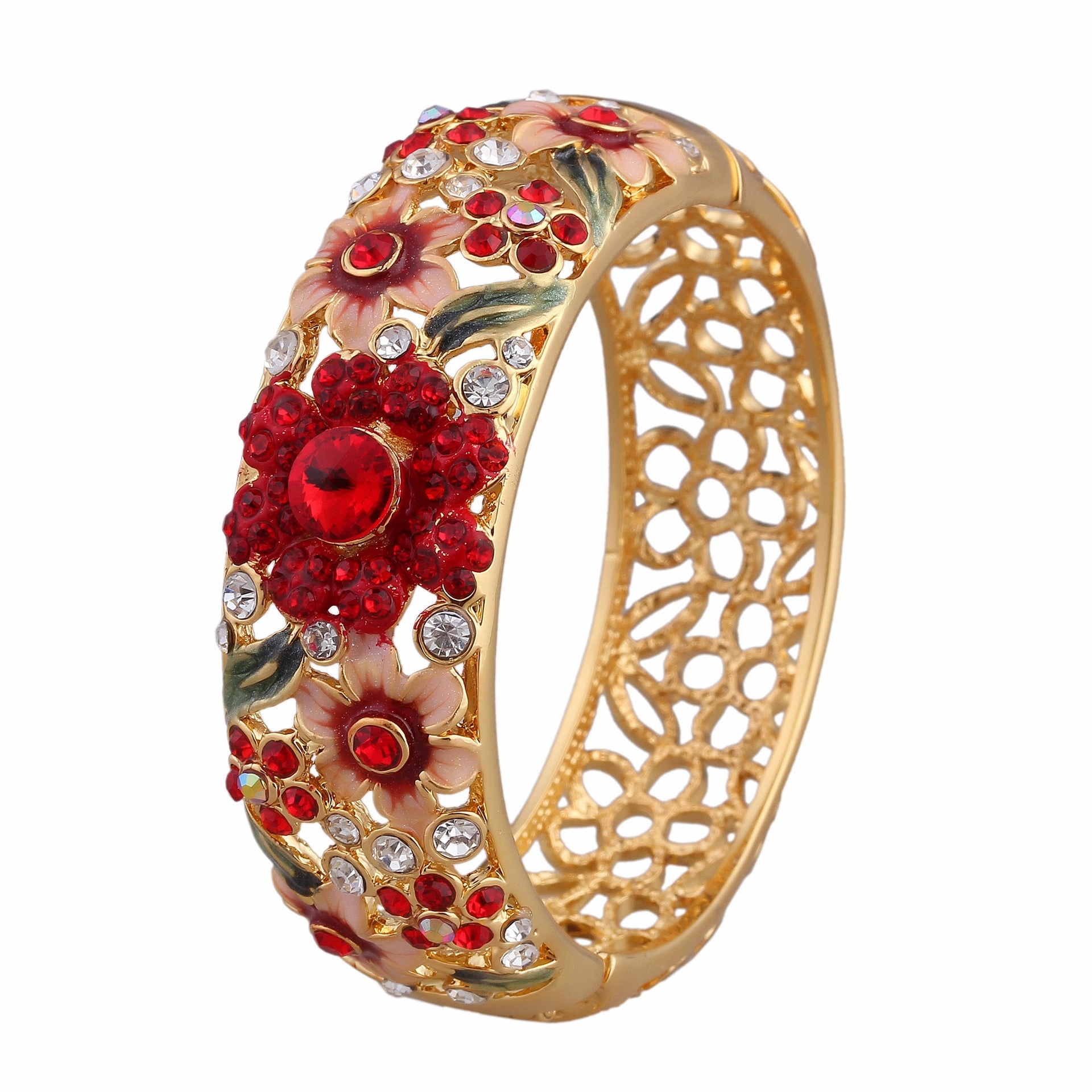Wholesale Hollow gold-plated diamond colored bracelet