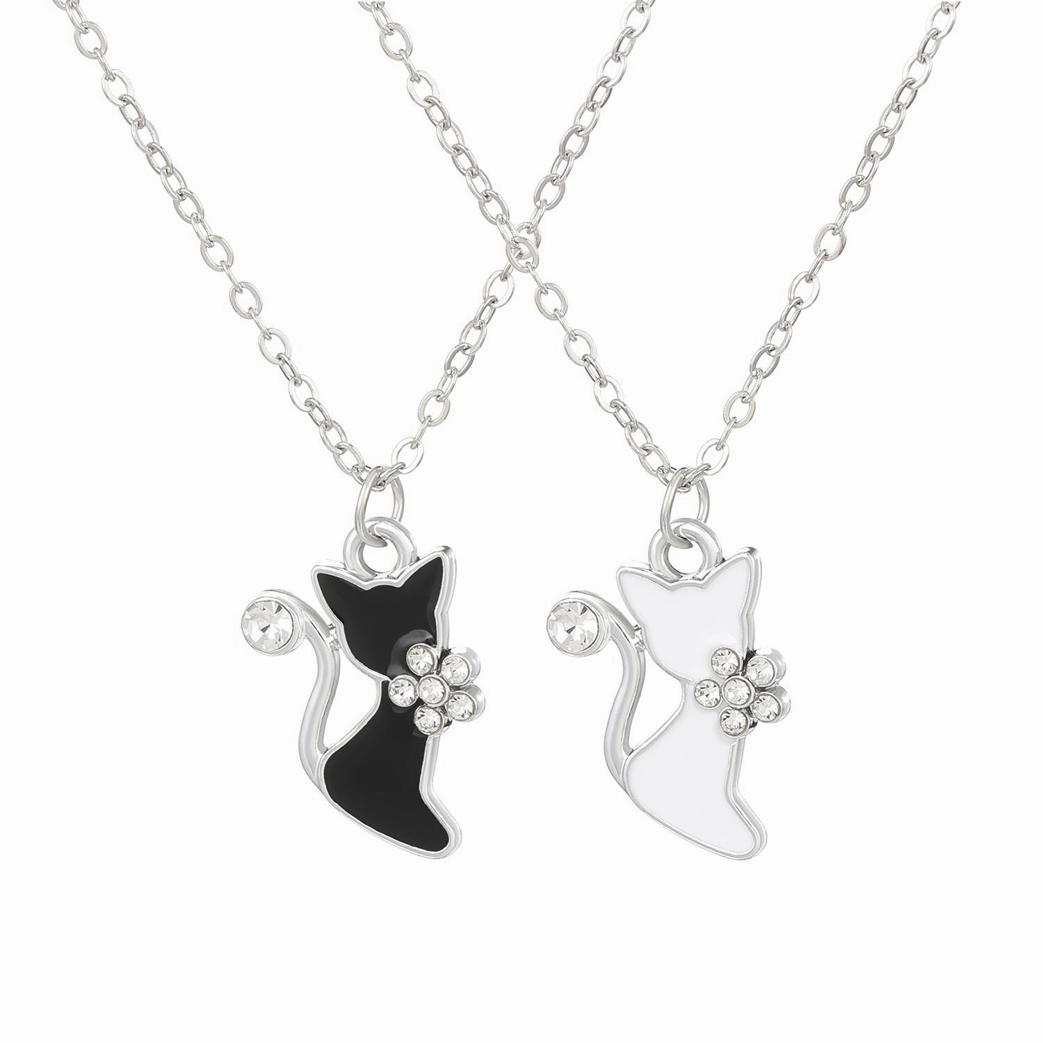 Wholesale hollow heart love magnetic unisex magnet couple necklace set