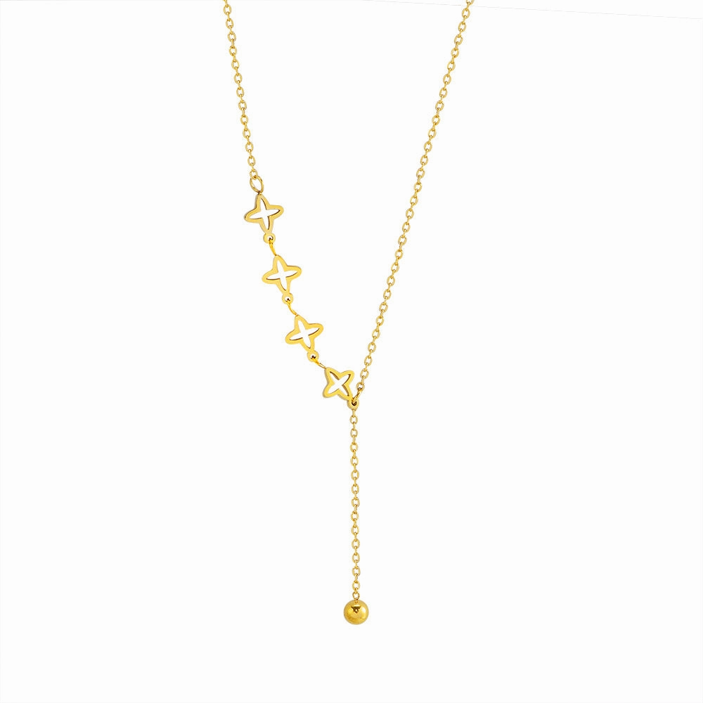 Wholesale Hollow Star Necklace Stainless Steel Clavicle Chain