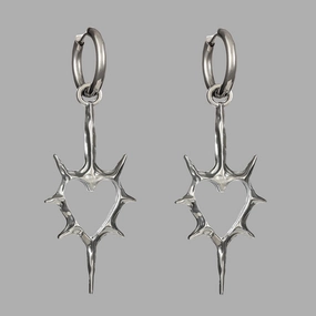 Wholesale Hollow thorn heart earrings