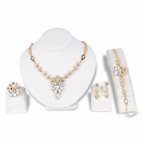 Wholesale Hoop Earrings Rhinestone Necklace Earring Bracelet Set