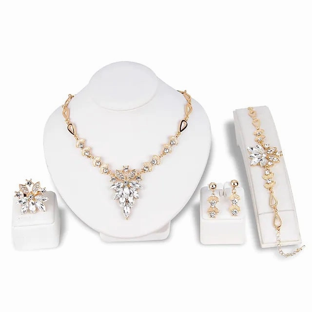 Wholesale Hoop Earrings Rhinestone Necklace Earring Bracelet Set