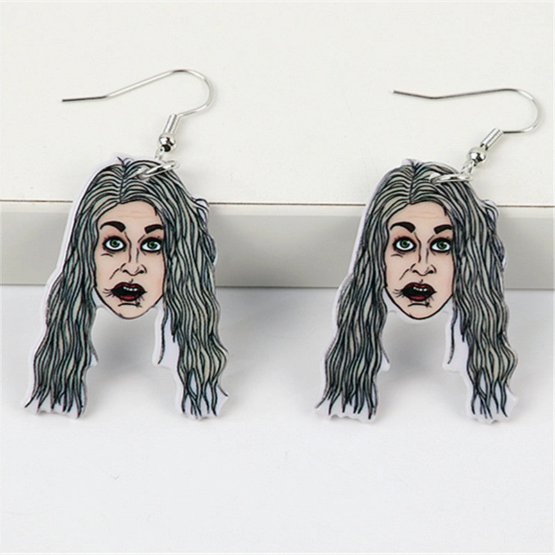 Wholesale Horror Halloween Acrylic Human Head Earrings
