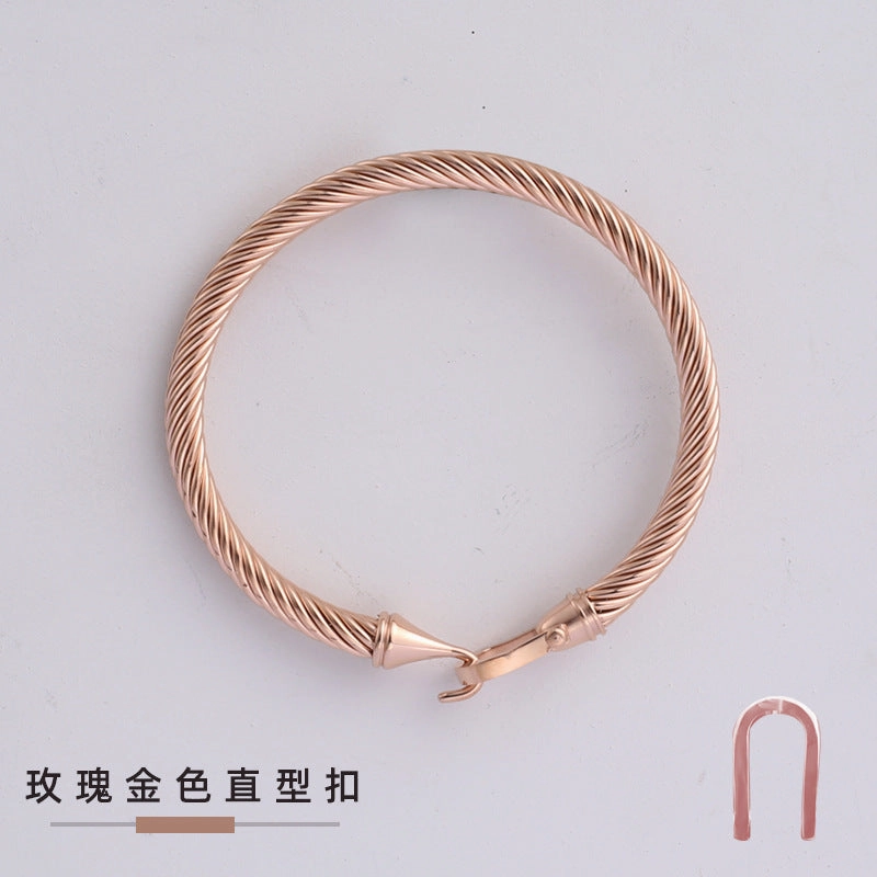 Wholesale Horseshoe Buckle Titanium Steel Cable Twisted Wire Bracelet