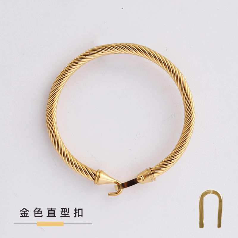 Wholesale Horseshoe Buckle Titanium Steel Cable Twisted Wire Bracelet