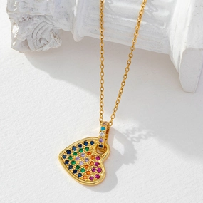 Wholesale hot light luxury full Diamond Love necklace for women high-grade creative necklace niche light luxury  pendant