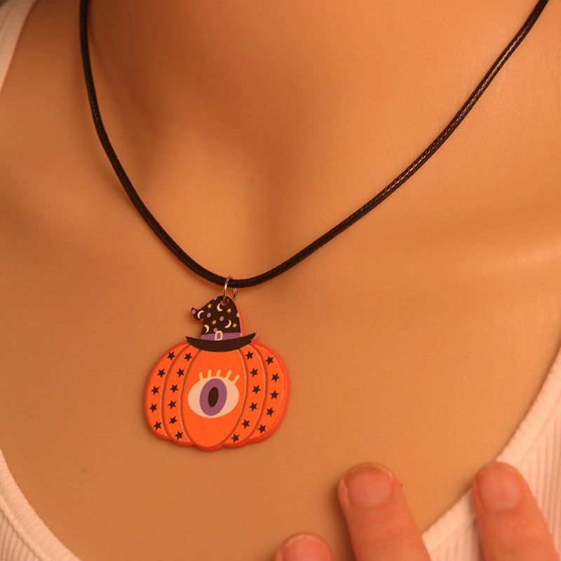 Wholesale Hot Sale Halloween Series Cartoon Fun Ghost Pumpkin Necklace