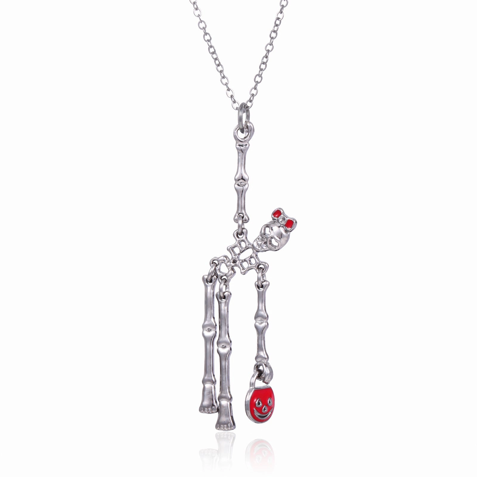 Wholesale Hot Sale Halloween Theme Creative Design Sense Vintage Personality Skull Frame Earrings Necklace Set