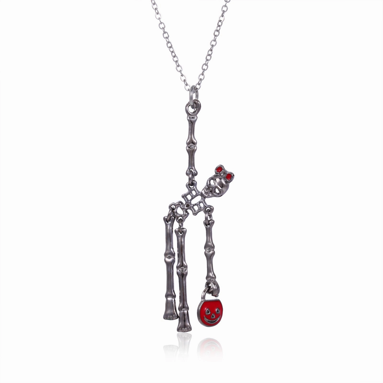 Wholesale Hot Sale Halloween Theme Creative Design Sense Vintage Personality Skull Frame Earrings Necklace Set