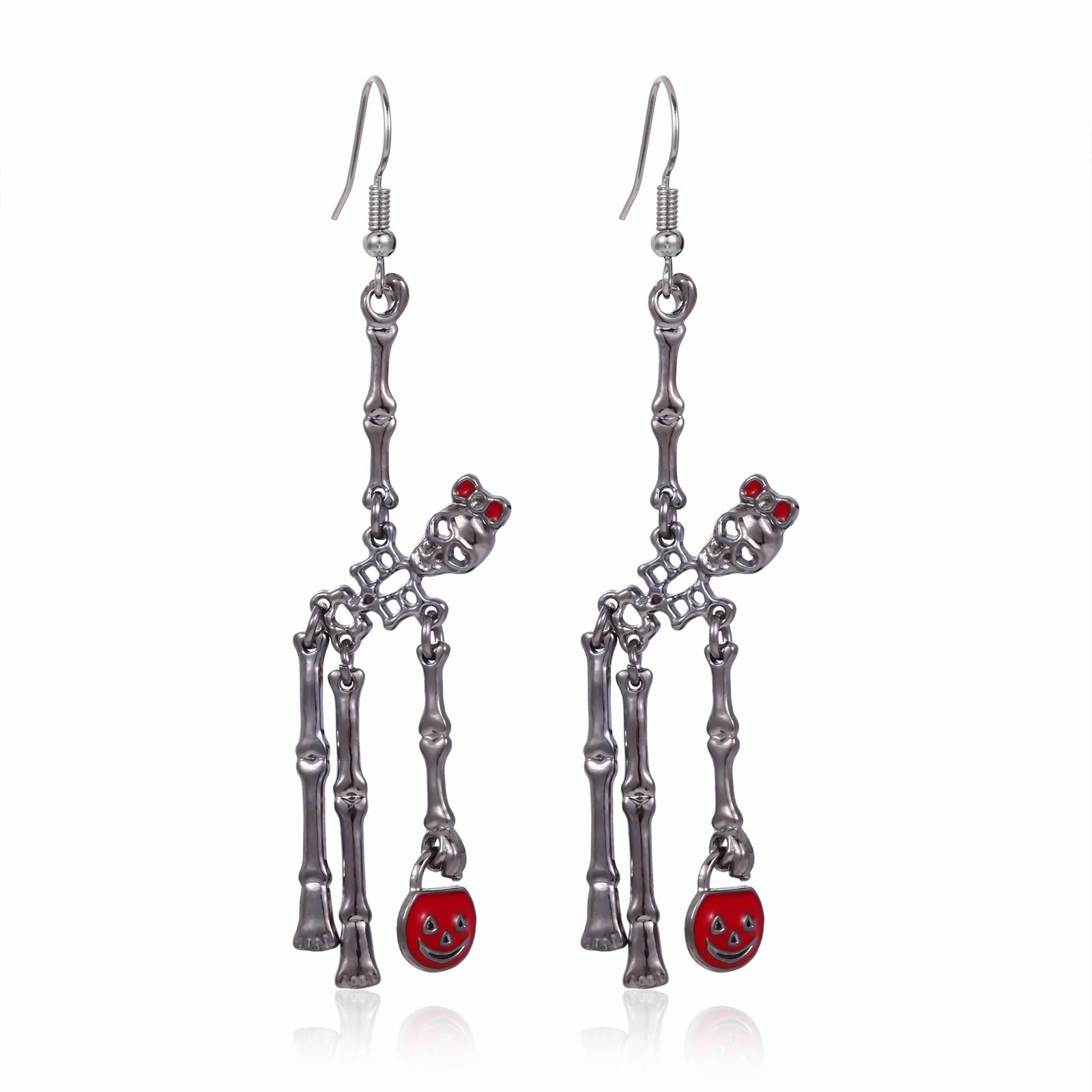Wholesale Hot Sale Halloween Theme Creative Design Sense Vintage Personality Skull Frame Earrings Necklace Set