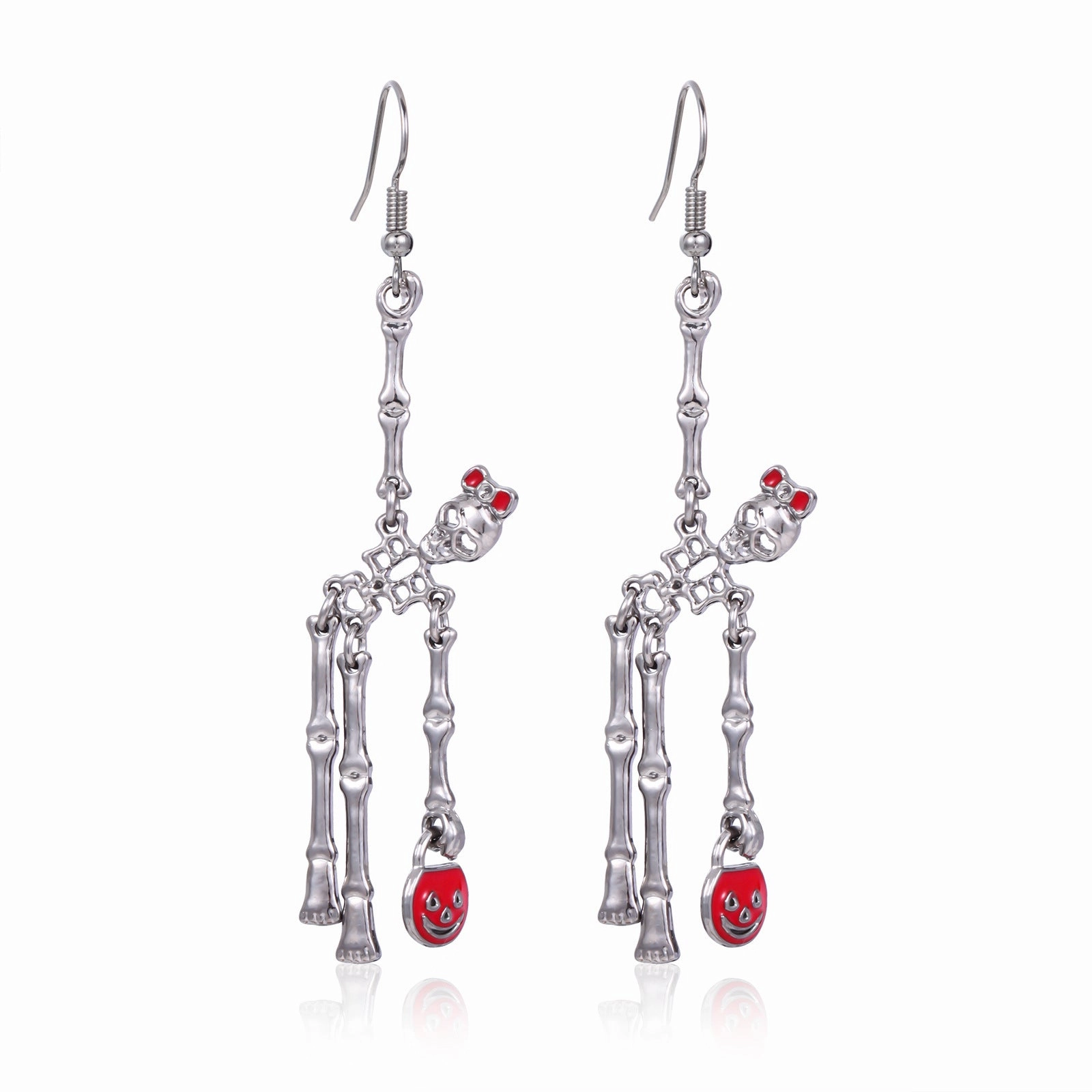 Wholesale Hot Sale Halloween Theme Creative Design Sense Vintage Personality Skull Frame Earrings Necklace Set