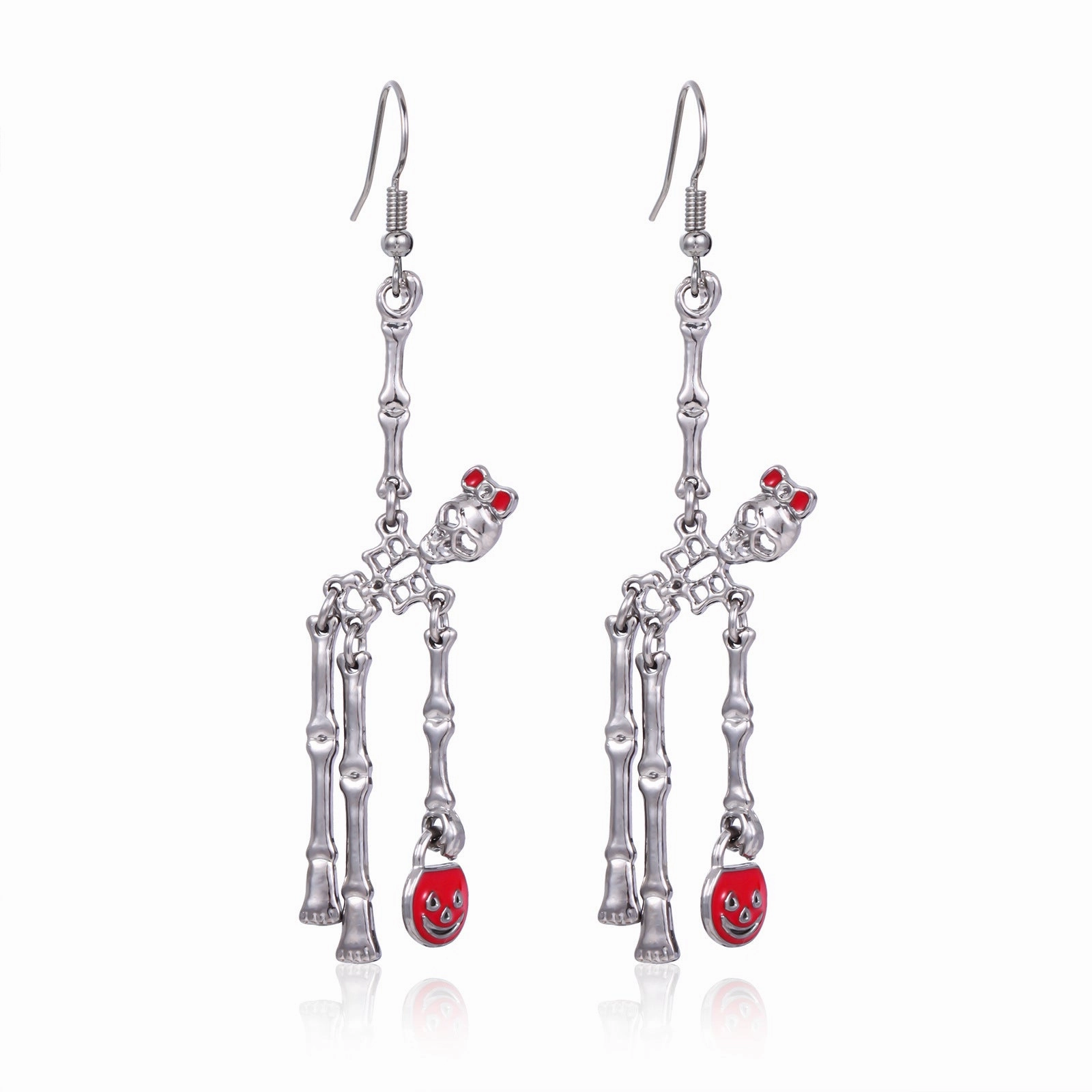 Wholesale Hot Sale Halloween Theme Creative Design Sense Vintage Personality Skull Frame Earrings Necklace Set