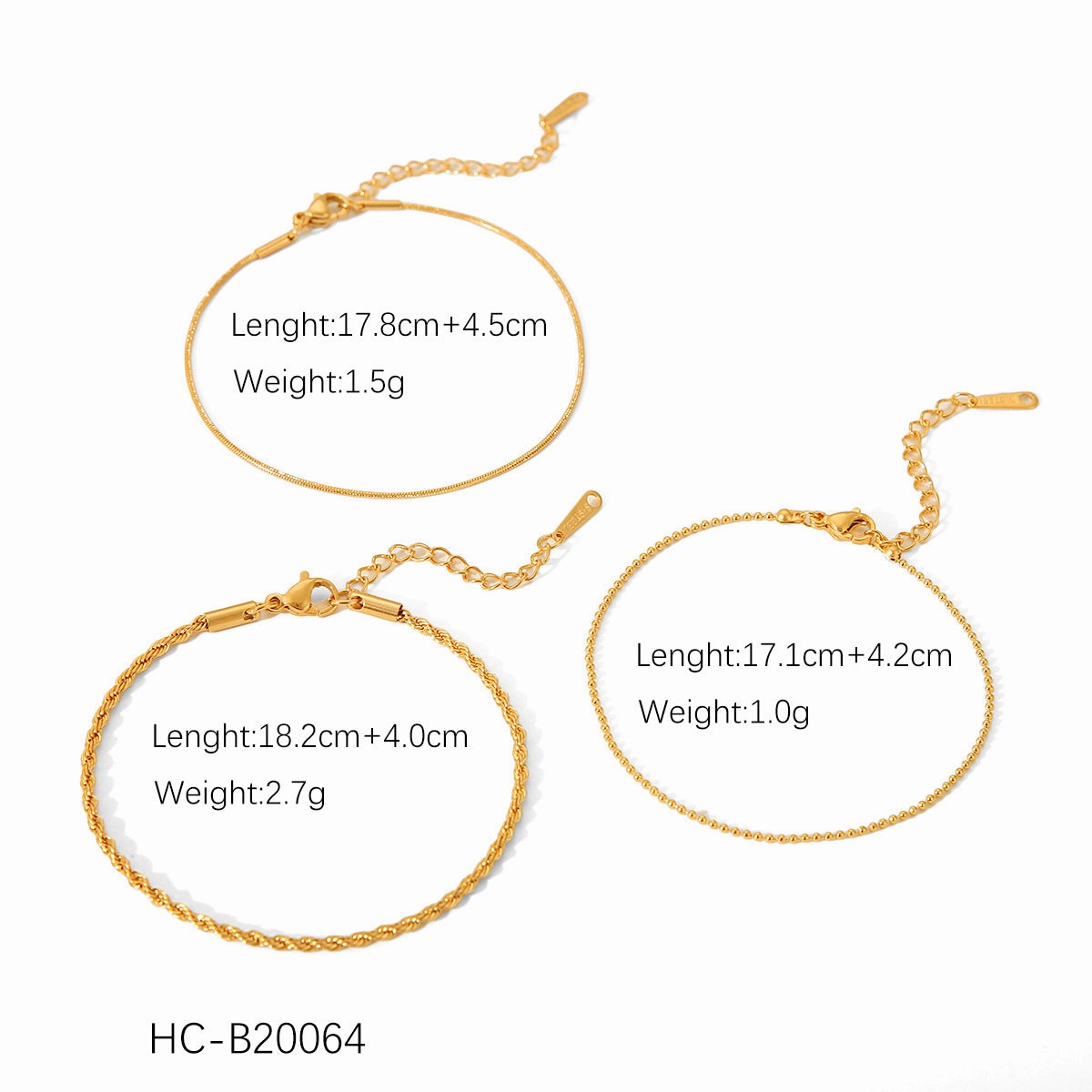 Wholesale Hot Selling 18K Gold Plated Bracelet Stainless Steel Bracelet Female INS Style Fashion Ball Ball Chain Handmade Chain Jewelry