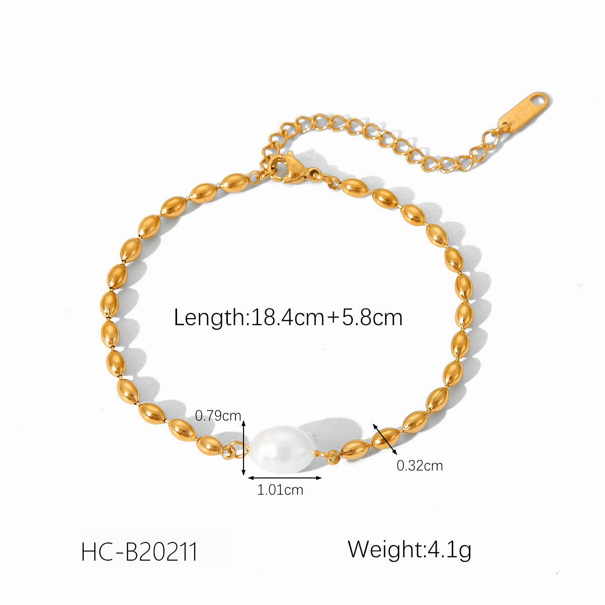 Wholesale Hot Selling 18K Gold Plated Bracelet Stainless Steel Bracelet Female INS Style Fashion Ball Ball Chain Handmade Chain Jewelry
