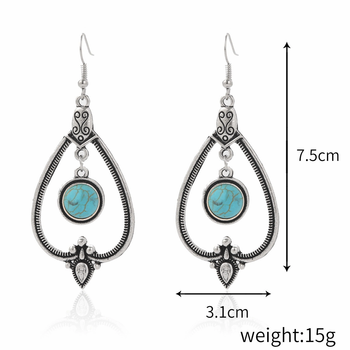 Wholesale Hot Selling Accessories Bohemian Turquoise Brown Leather Long Vintage Necklace
