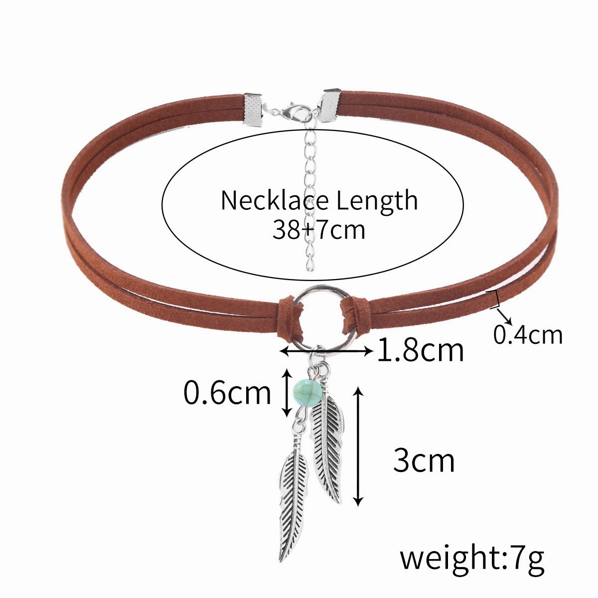 Wholesale Hot Selling Accessories Bohemian Turquoise Brown Leather Long Vintage Necklace