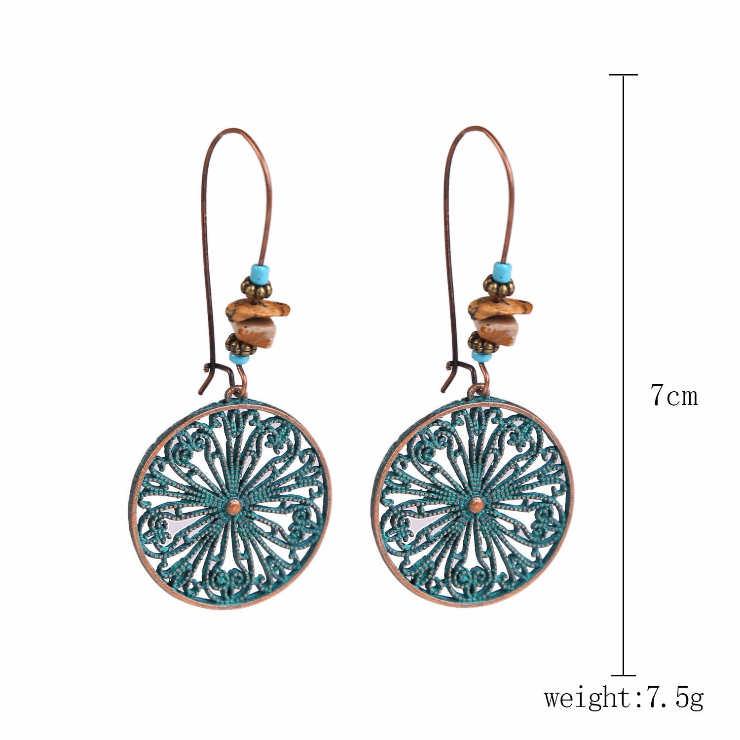 Wholesale Hot Selling Accessories Bohemian Turquoise Brown Leather Long Vintage Necklace