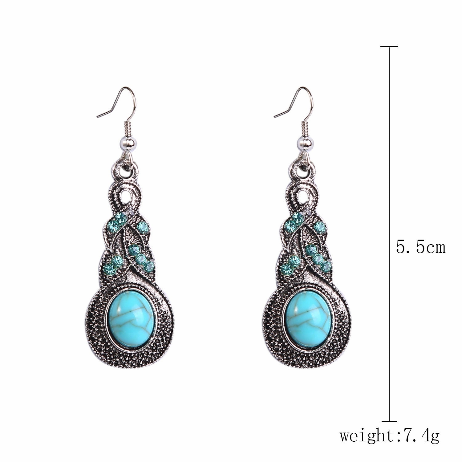 Wholesale Hot Selling Accessories Bohemian Turquoise Brown Leather Long Vintage Necklace