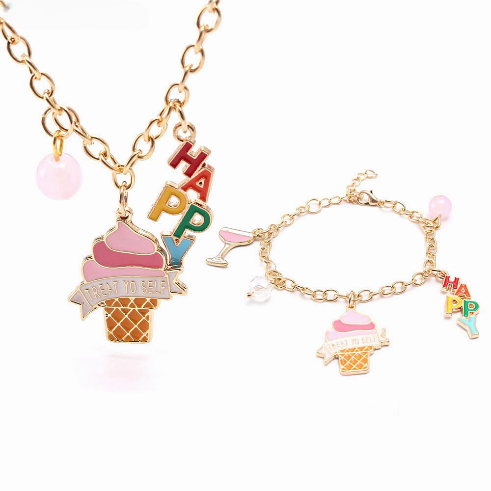 Wholesale Ice Cream Drip Oil Alloy Pendant Bracelet