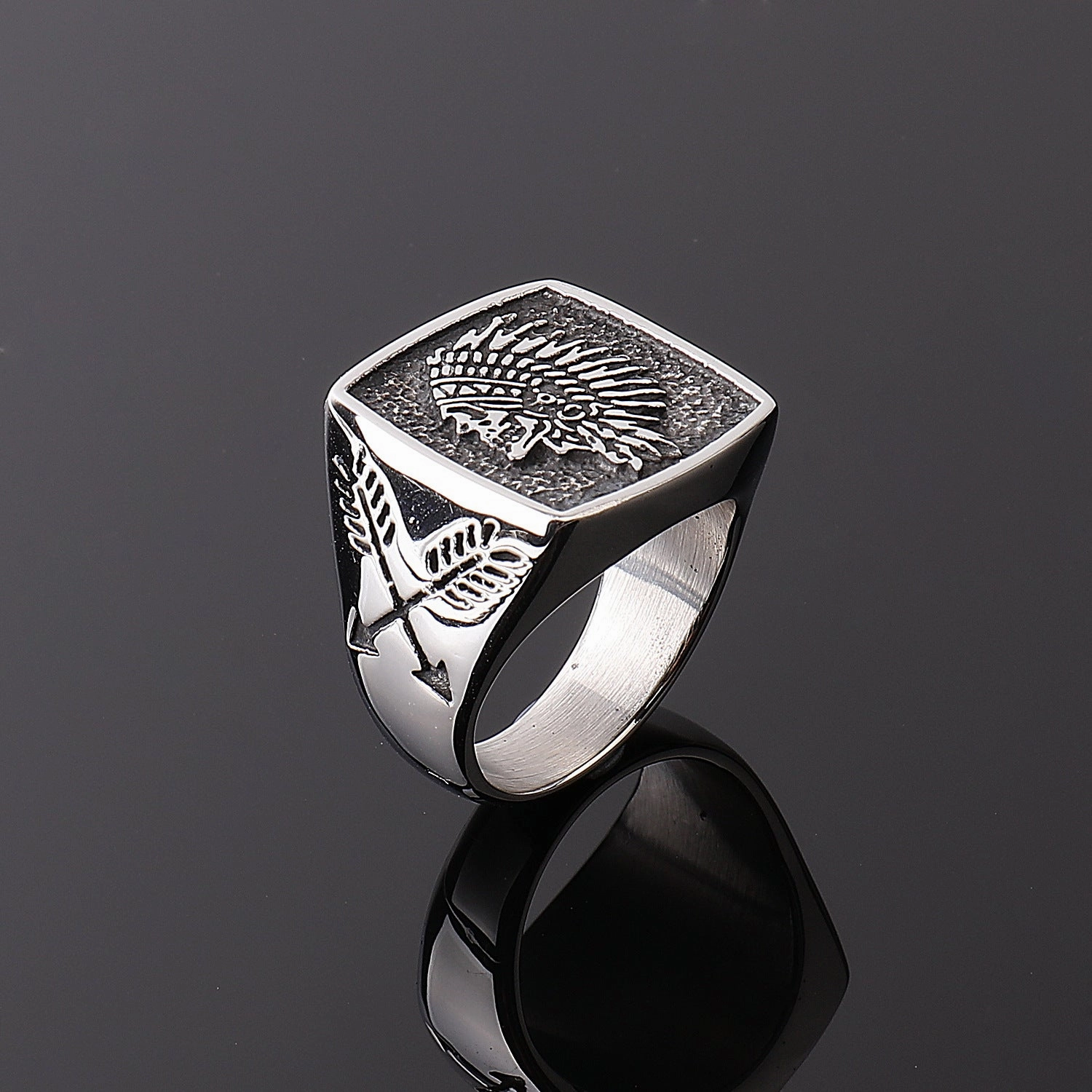 Wholesale Indian Totem Vintage Stainless Steel Men's Ring