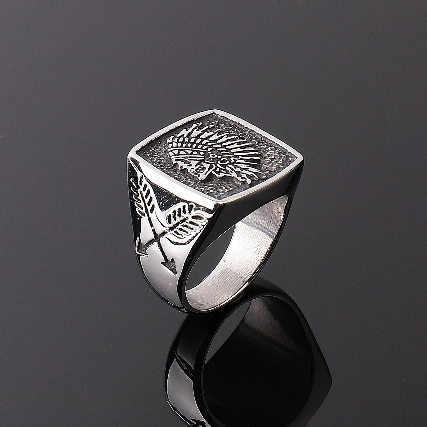 Wholesale Indian Totem Vintage Stainless Steel Men's Ring