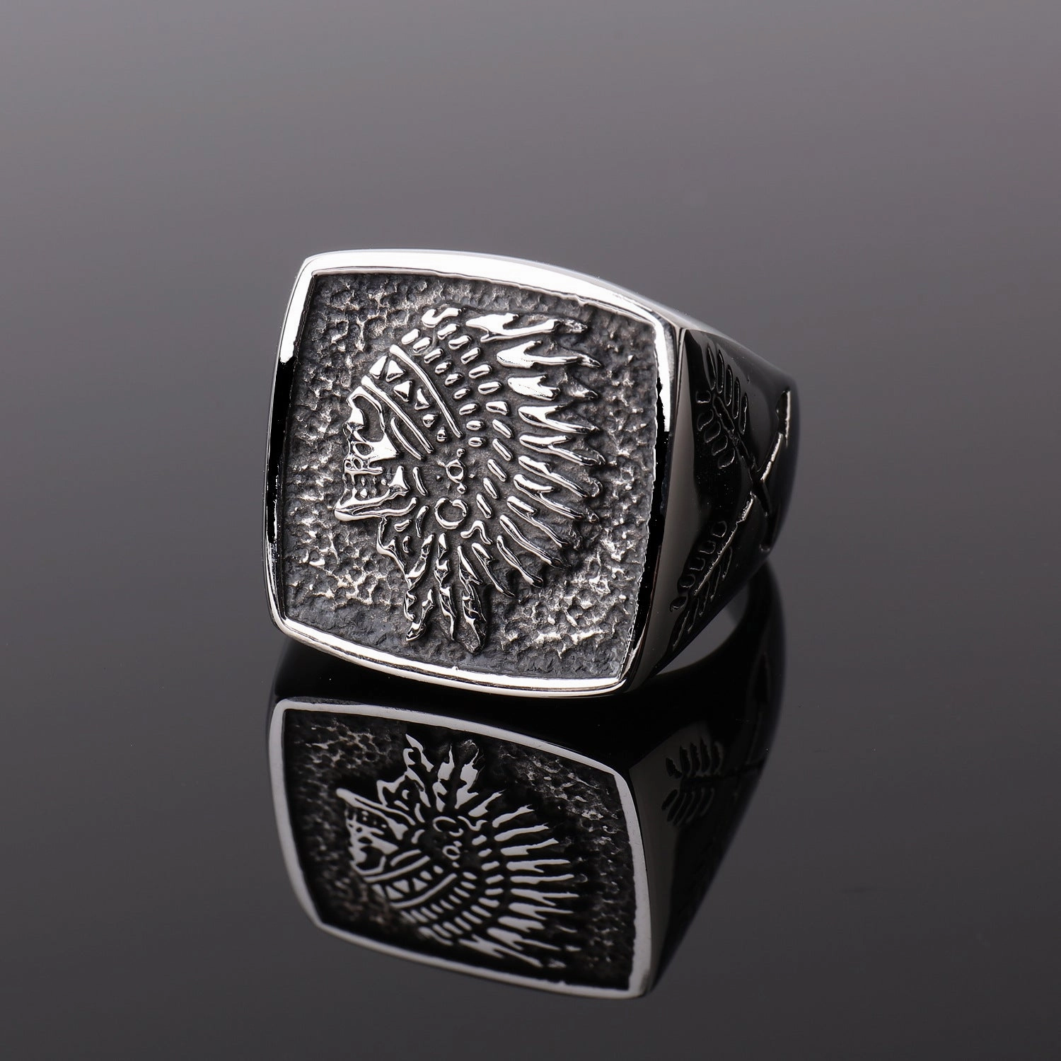 Wholesale Indian Totem Vintage Stainless Steel Men's Ring