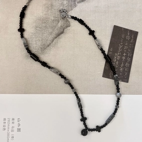 Wholesale Ink Style Beaded Agate Necklace