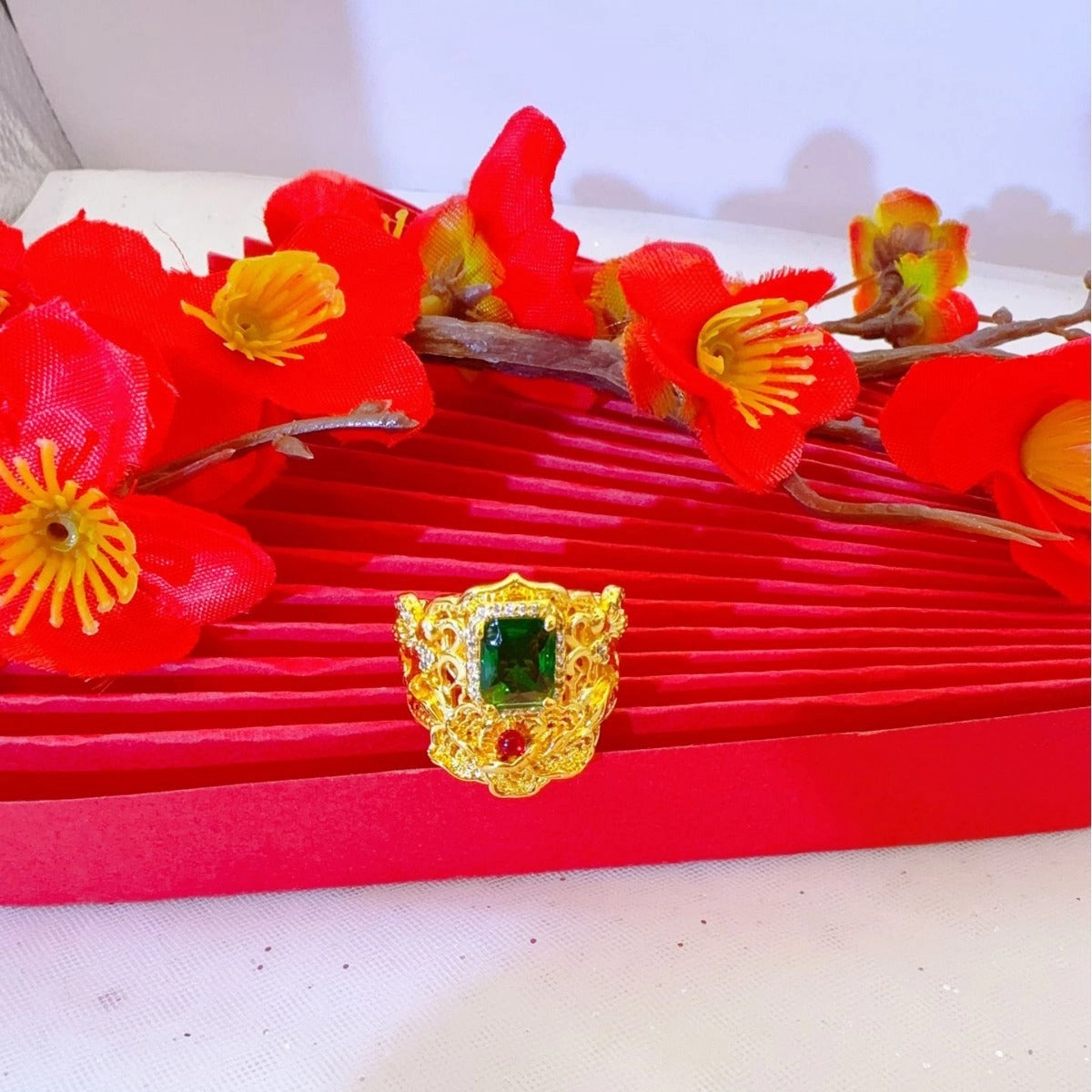 Wholesale Inlaid Green Ring