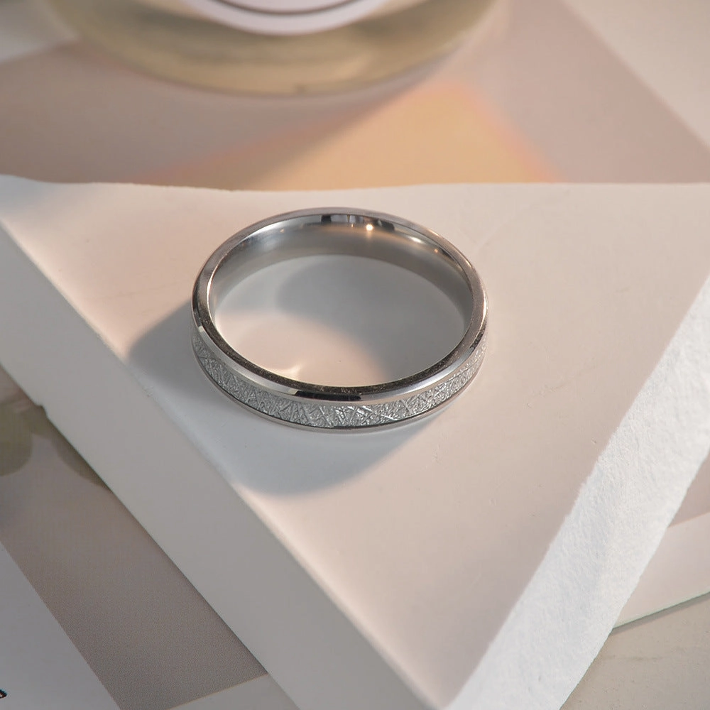 Wholesale Inlaid Ice Silk Foil 4MM Titanium Steel Rings