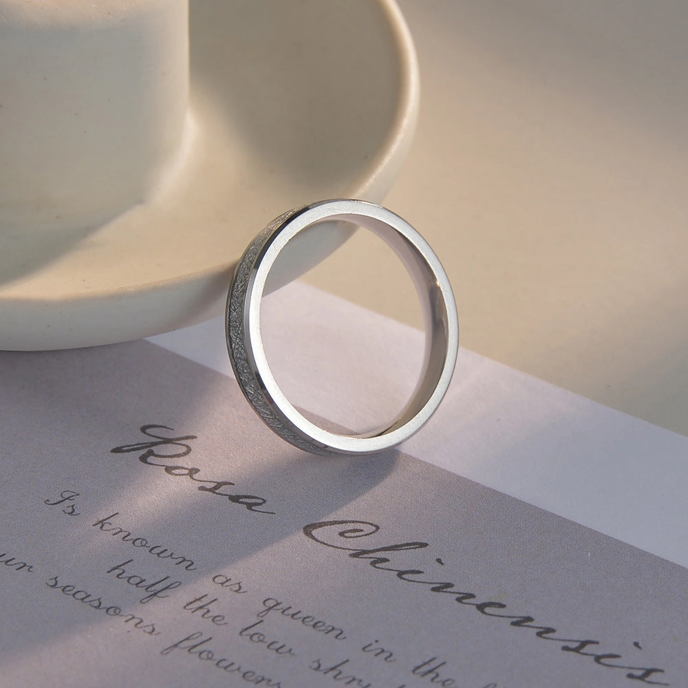 Wholesale Inlaid Ice Silk Foil 4MM Titanium Steel Rings