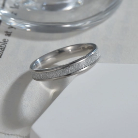 Wholesale Inlaid Ice Silk Foil 4MM Titanium Steel Rings