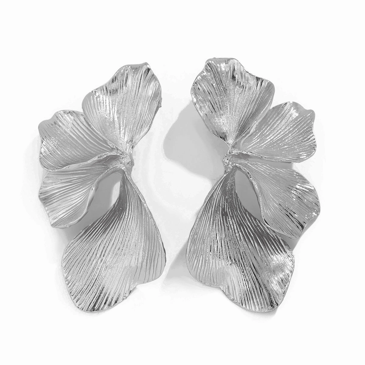 Wholesale Ins personality double-layer five-petal flower earrings