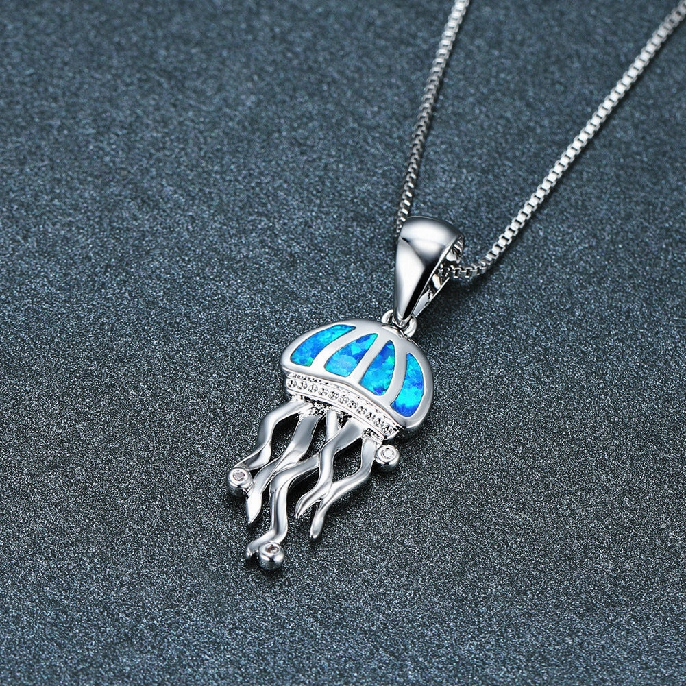 Wholesale ins platinum jellyfish necklace
