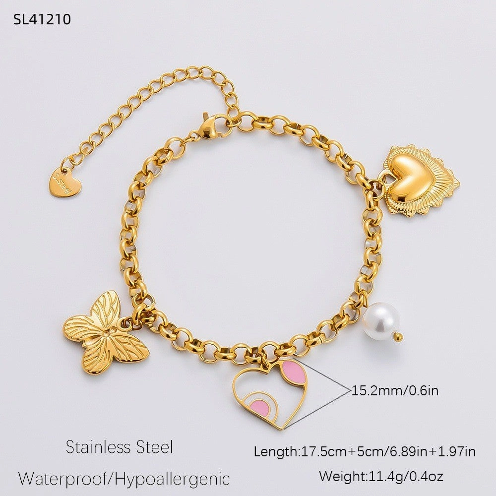 Wholesale INS style handmade pearl heart pendant