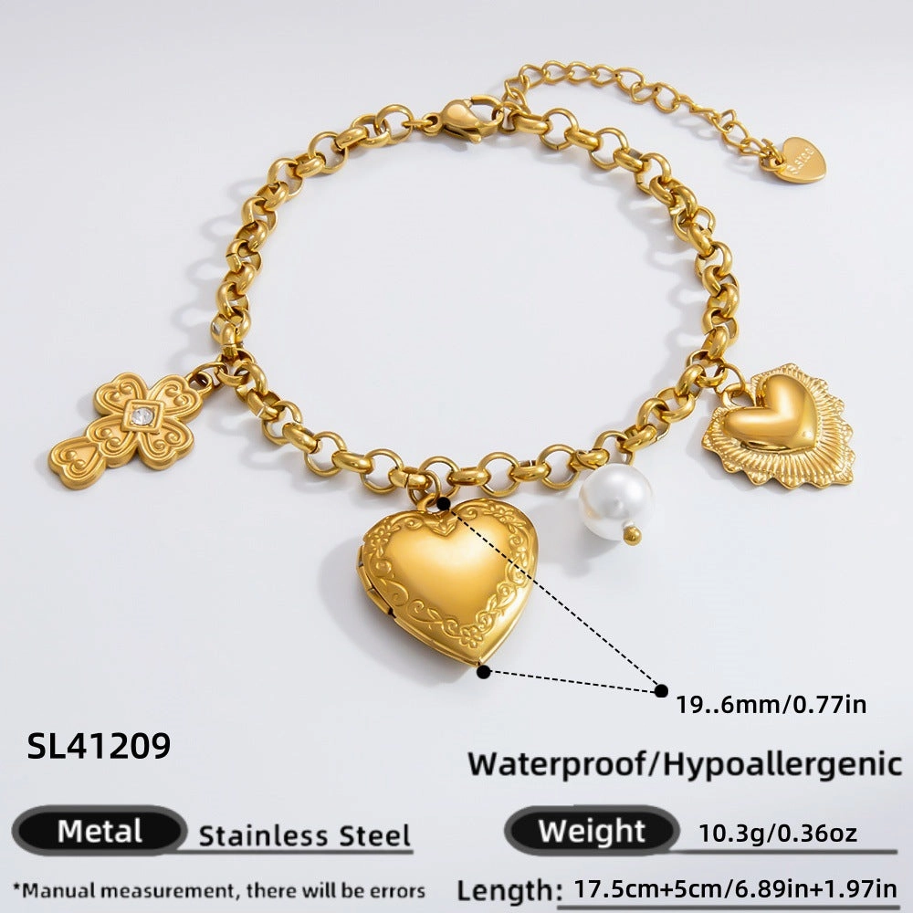 Wholesale INS style handmade pearl heart pendant