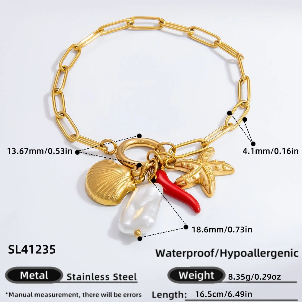 Wholesale INS style handmade pearl heart pendant