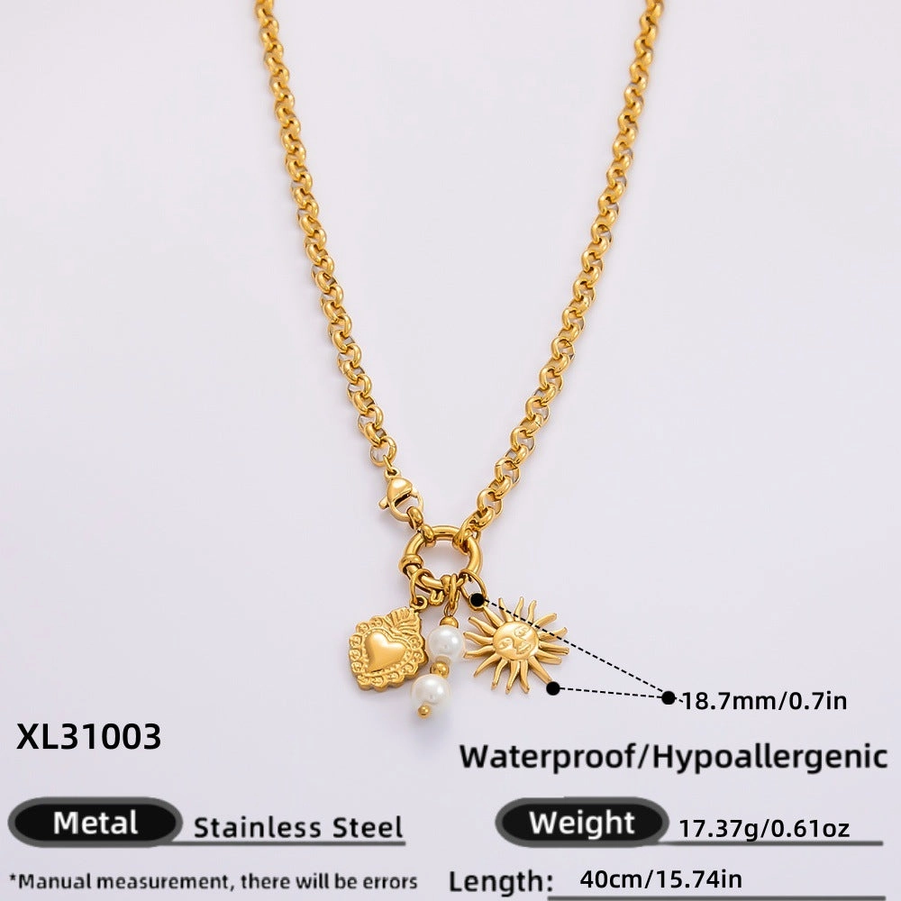 Wholesale INS style handmade pearl heart pendant