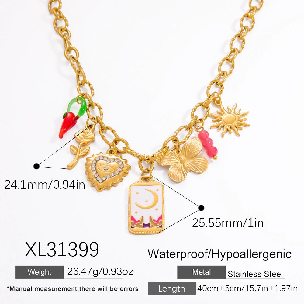 Wholesale INS style handmade pearl heart pendant