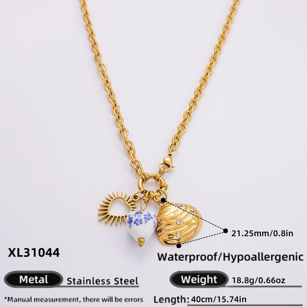 Wholesale INS style handmade pearl heart pendant