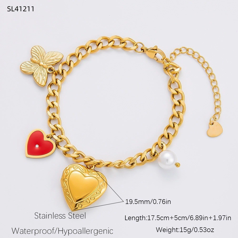 Wholesale INS style handmade pearl heart pendant