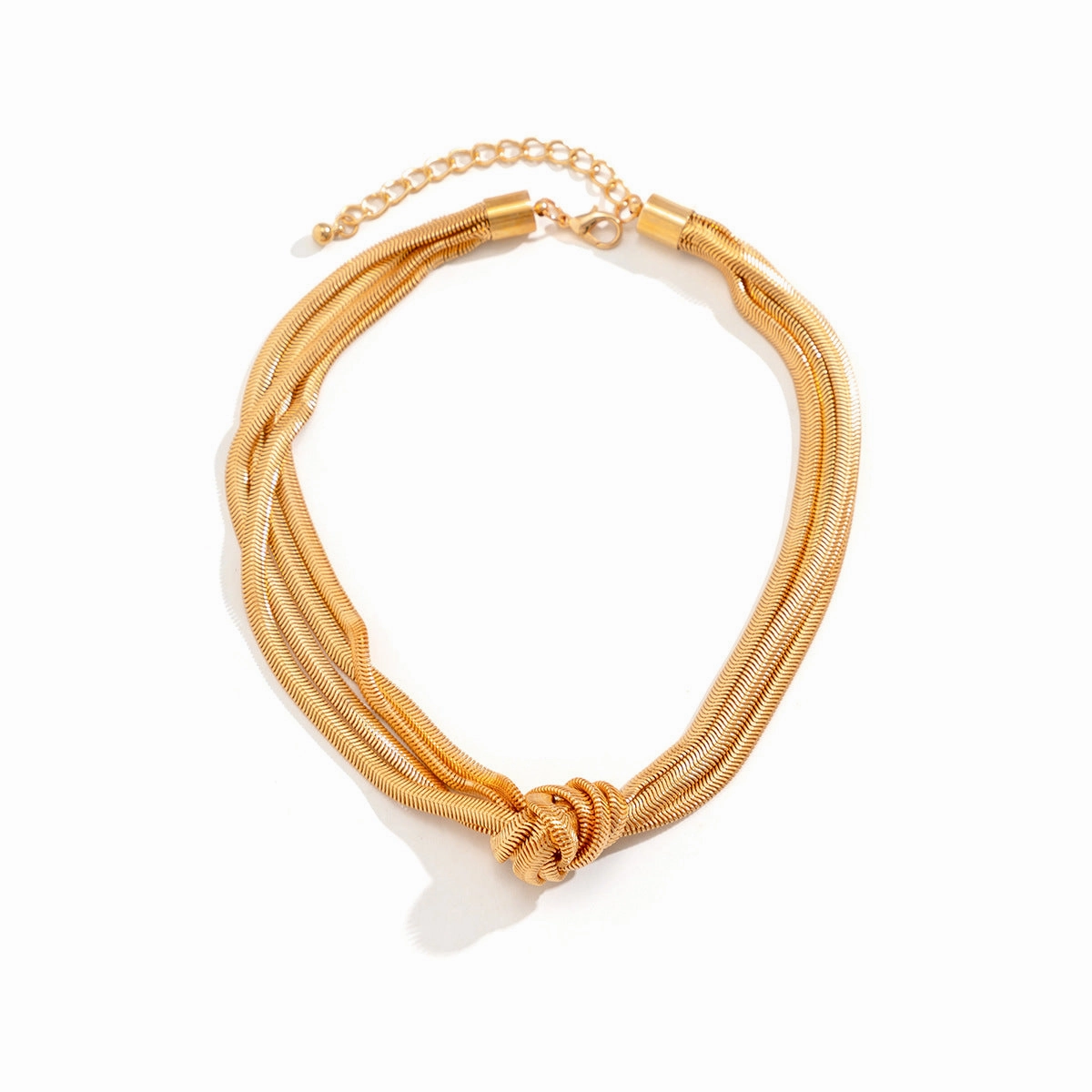 Wholesale Iron Hip Hop Geometric Knotted Chain Clavicle Necklace