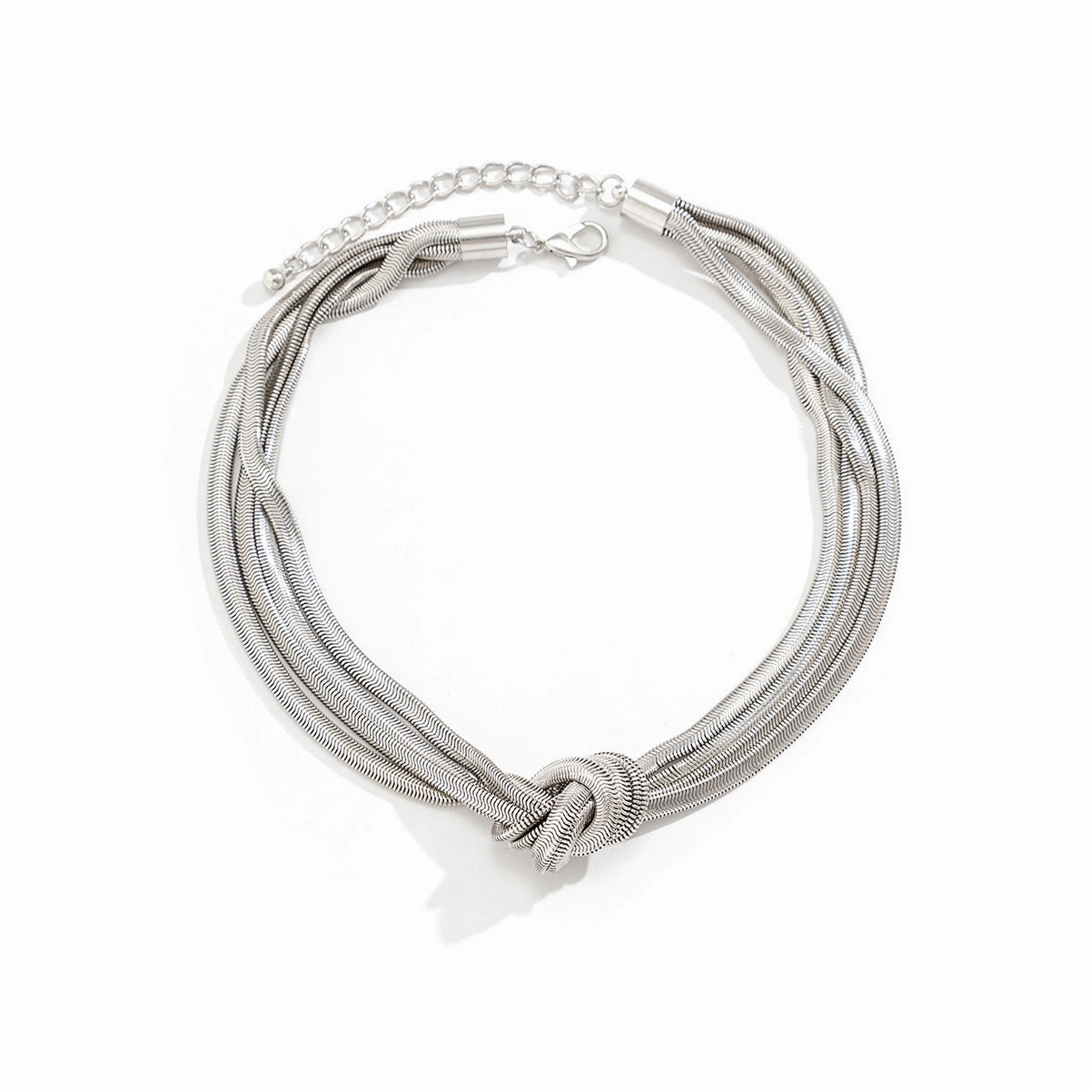 Wholesale Iron Hip Hop Geometric Knotted Chain Clavicle Necklace